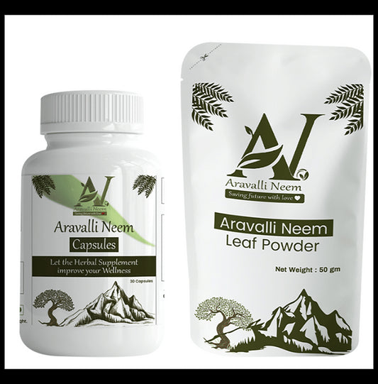 Aravalli Neem Combo Pack of Capsule 30 & Leaf Powder 50gm - Classic Derma