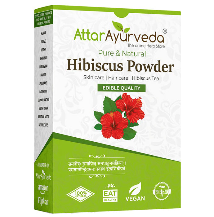 Attar Ayurveda Pure and Natural Hibiscus Powder - Classic Derma