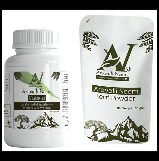 Aravalli Neem Combo Pack of Capsule 60 & Leaf Powder 50gm - Classic Derma