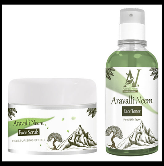 Aravalli Neem Combo Pack of Face Scrub 100gm & Toner 100ml - Classic Derma