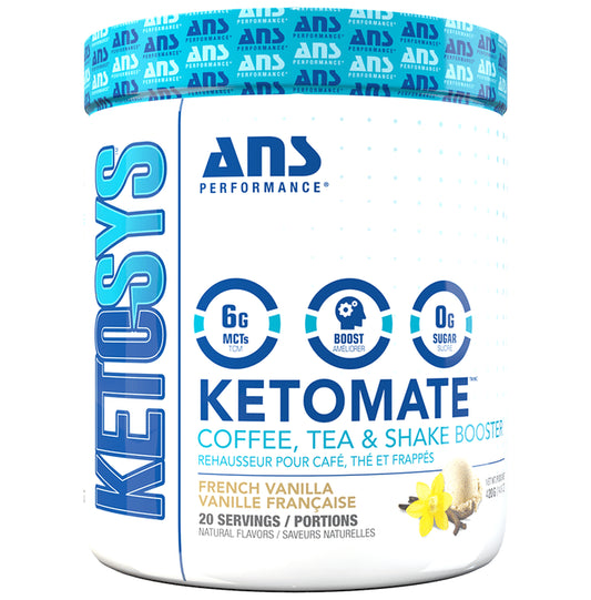 ANS Performance French Vanilla Ketosys Ketomate Coffee, Tea & Shake Booster - Classic Derma