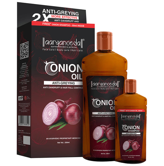 Aryanveda Onion Oil 200ml with Onion Shampoo 50ml Free - Classic Derma