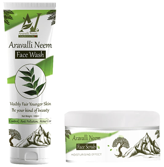 Aravalli Neem Combo Pack of Face Wash 100ml & Scrub 100gm - Classic Derma