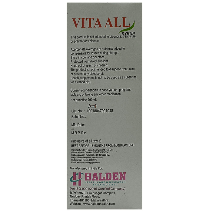 Vita All Syrup