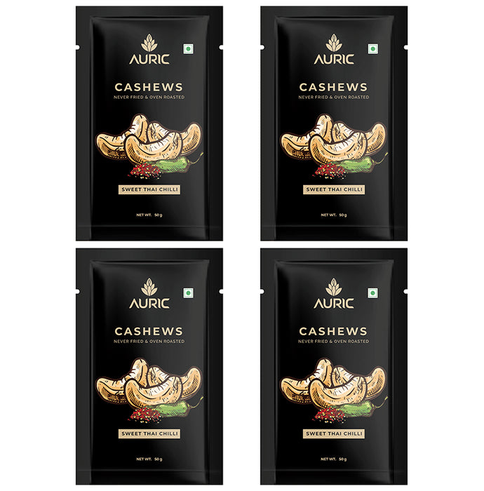 Auric Oven Roasted Cashew (50gm Each) Sweet Thai Chilli - Classic Derma