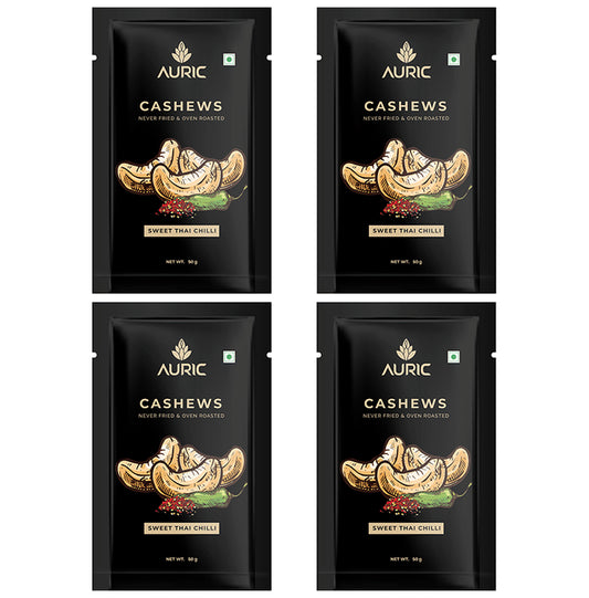 Auric Oven Roasted Cashew (50gm Each) Sweet Thai Chilli - Classic Derma