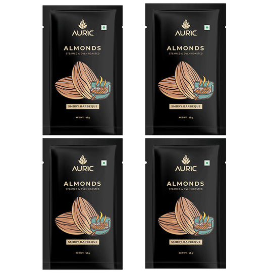 Auric Oven Roasted Smoky Almonds (50gm Each) Barbeque - Classic Derma