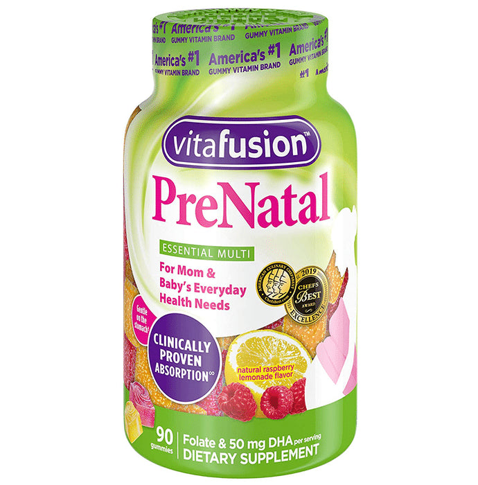 Vitafusion Prenatal Folate & 50mg Gummies Natural Raspberry Lemonade - Classic Derma