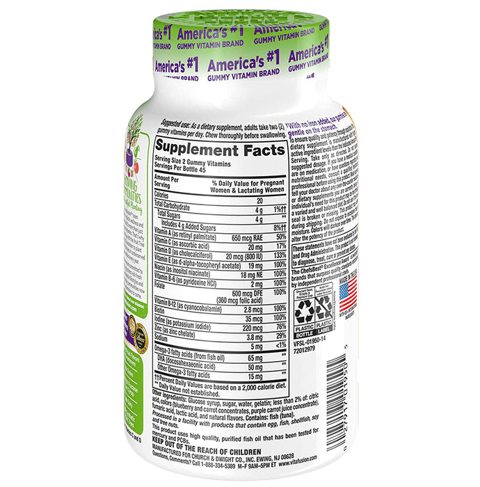 Vitafusion Prenatal Folate & 50mg Gummies Natural Raspberry Lemonade