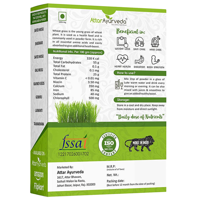 Attar Ayurveda Pure and Natural Wheat Grass Powder