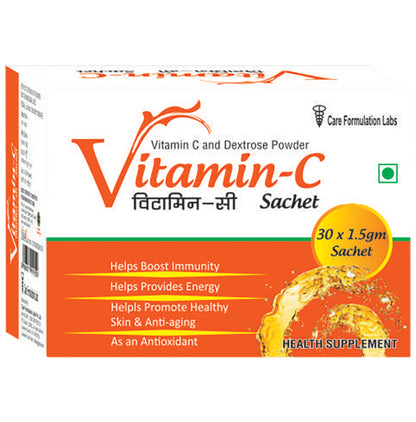 Vitamin-C Sachet with Dextrose for Energy, Immunity, Skin & Antioxidant Support | - Classic Derma
