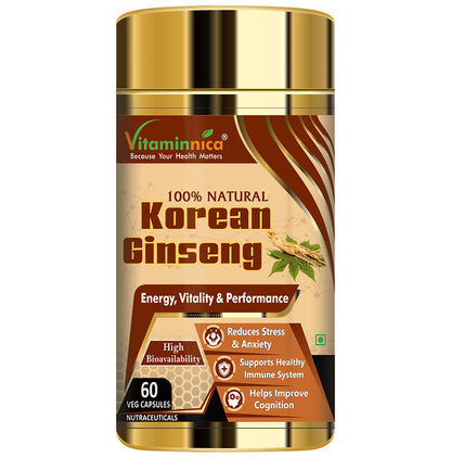 Vitaminnica 100% Natural Korean Gingseng Veg capsule - Classic Derma