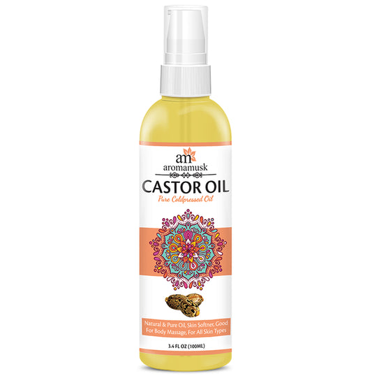 AromaMusk 100% Pure Cold Pressed Castor Oil - Classic Derma