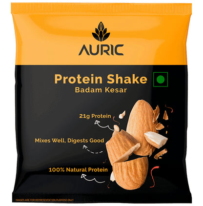 Auric Protein Shake Sachet (36gm Each) Badam Kesar - Classic Derma