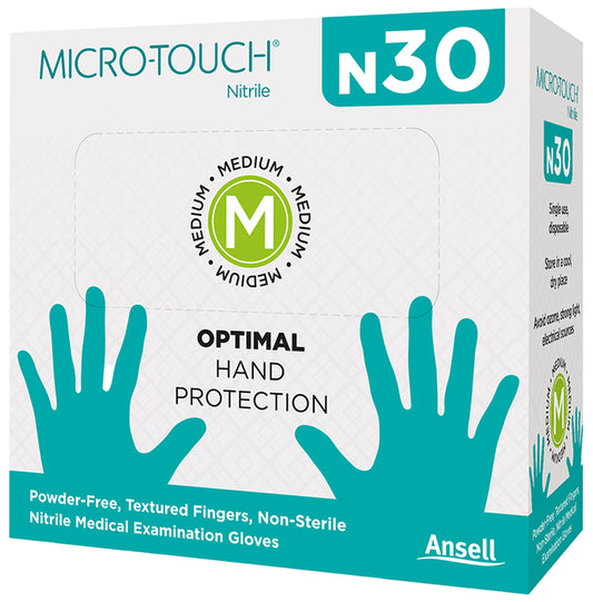 Ansell Micro-Touch N30 Nitrile Gloves (30 Each) Medium - Classic Derma