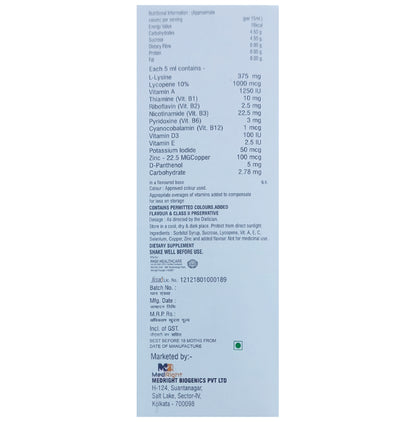 Vitaright-L Syrup Sugar Free