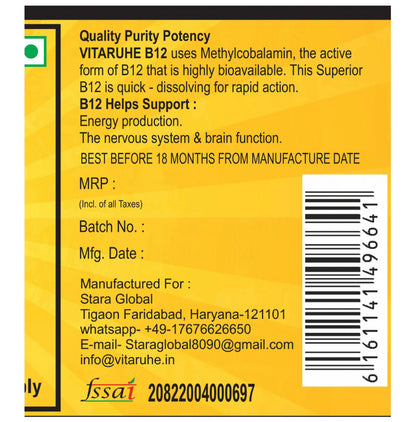 Vitaruhe Vitamin B12 High Dose Sublingual tablet