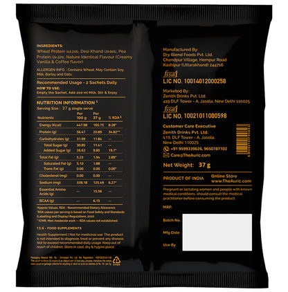 Auric Protein Shake Sachet (36gm Each) Vanilla Coffee