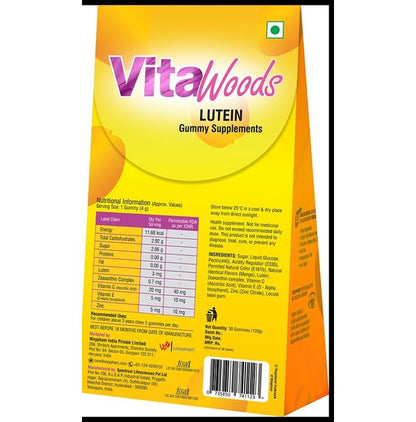 Vitawoods Lutein with Zeaxanthin, Vitamins & Minerals for Eye Health & Vision | Flavour Delicious Mango Gummy