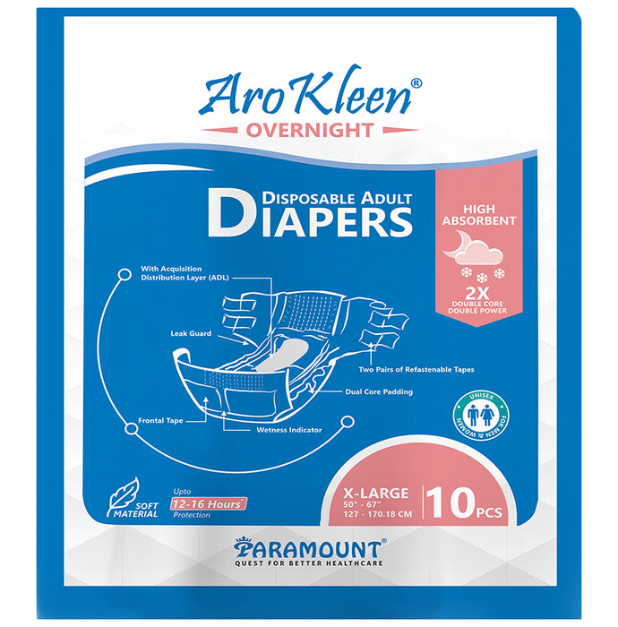 Arokleen Overnight Disposable Adult Diaper (10 Each) XL - Classic Derma
