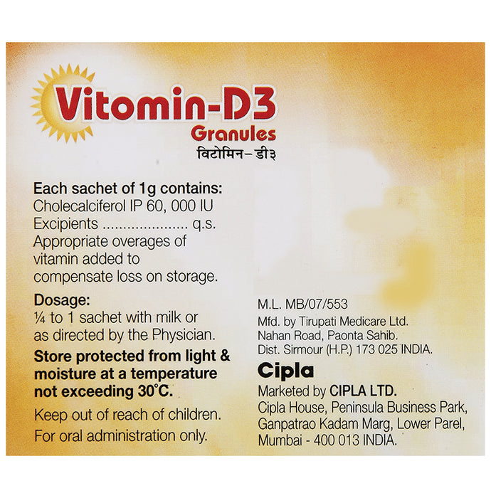 Vitomin D3 1gm Granules For Bone Health