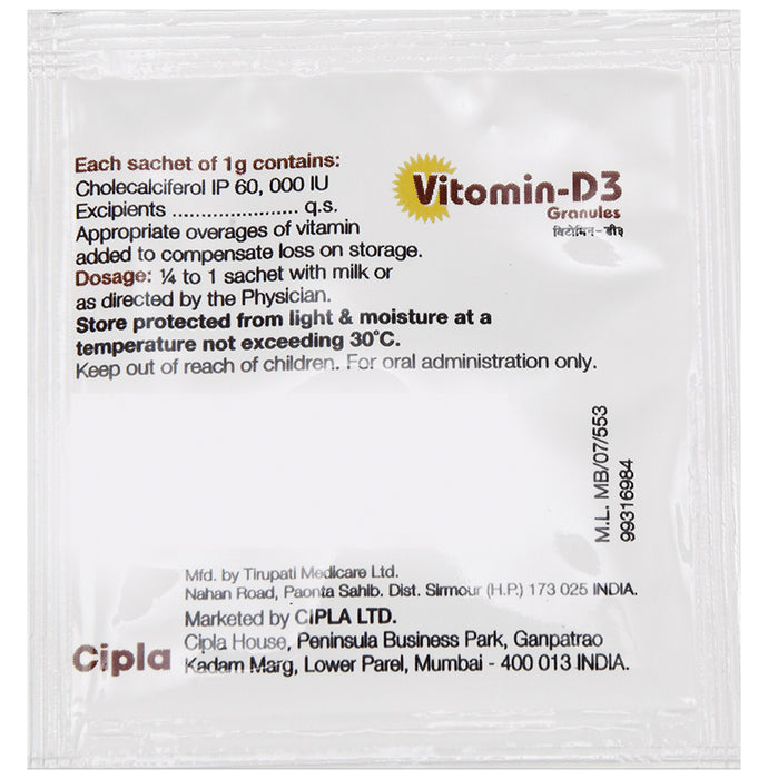 Vitomin D3 1gm Granules For Bone Health