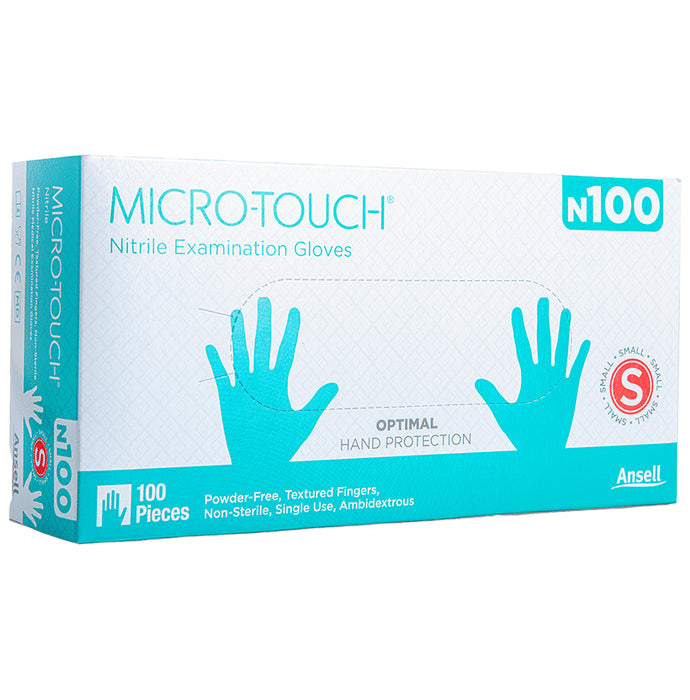 Ansell N 100 Micro-Touch Nitrile Examination Gloves (100 Each) Small - Classic Derma