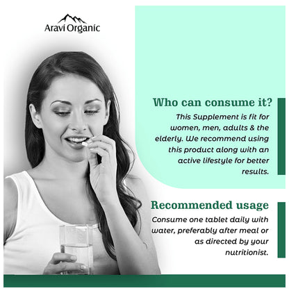 Aravi Organic Calcium + Magnesium + Zinc with D3 & B12 Tablet