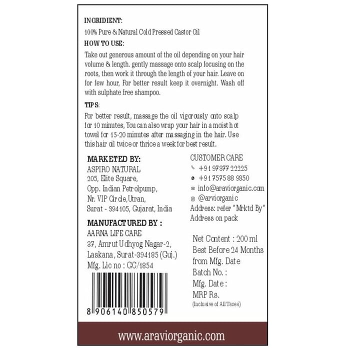 Aravi Organic Castor Oil