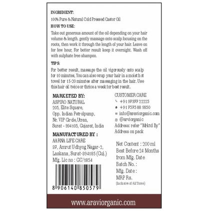 Aravi Organic Castor Oil