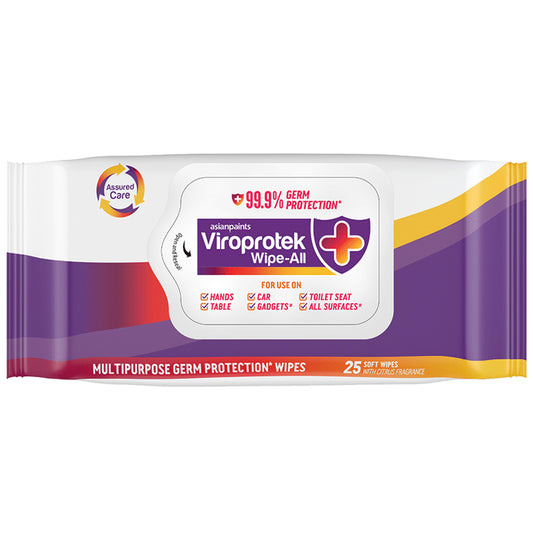 Asianpaints Viroprotek Wipe-All (25 Each) - Classic Derma