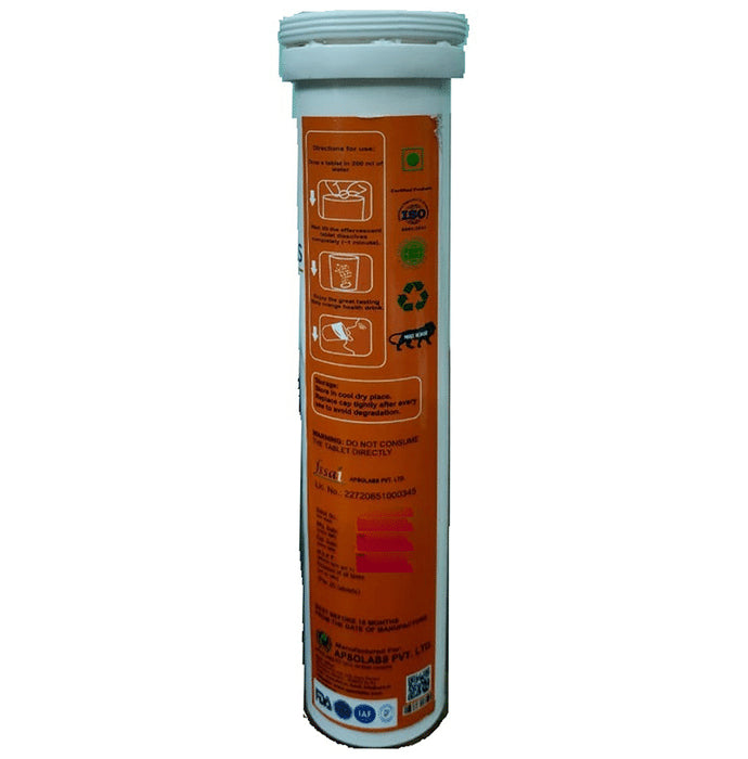 Apsolabs Natural Vitamin C & Zinc Effervescent Tablet Sugar Free Orange