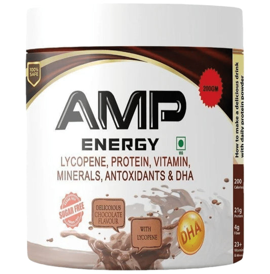 Arogyam AMP Energy Protein Powder Delicious Chocolate Sugar Free - Classic Derma