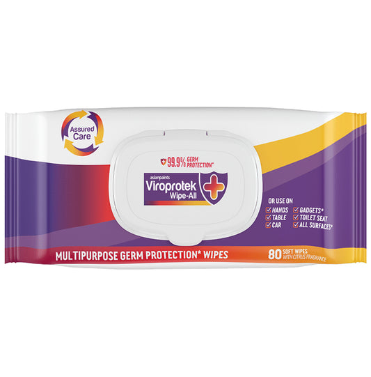 Asianpaints Viroprotek Wipe-All (80 Each) - Classic Derma