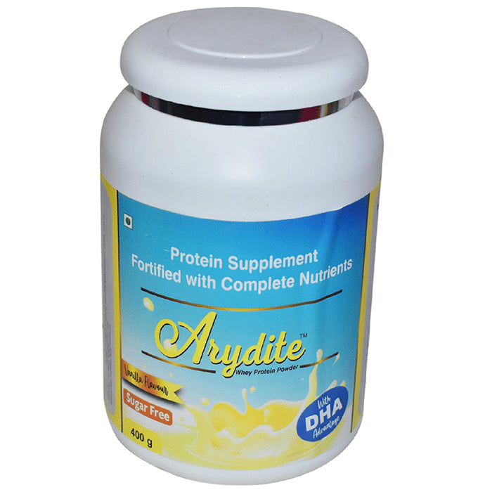 Arydite Whey Protein with DHA for Complete Nutrition | Sugar Free | Flavour Vanilla Powder - Classic Derma