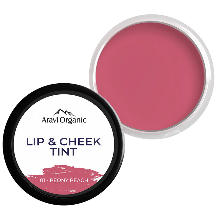 Aravi Organic Lip and Cheek Tint Balm Peony Peach - Classic Derma