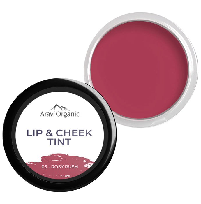 Aravi Organic Lip and Cheek Tint Balm Rosy Rush - Classic Derma