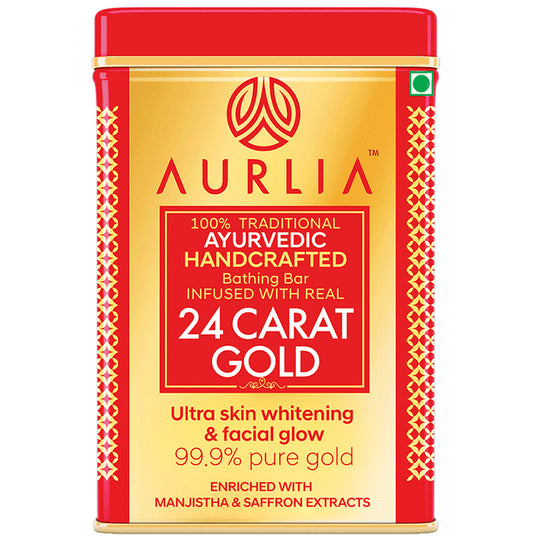 Aurlia 24 Carat Gold Ayurvedic Handcrafted Bathing Bar (100gm Each) - Classic Derma