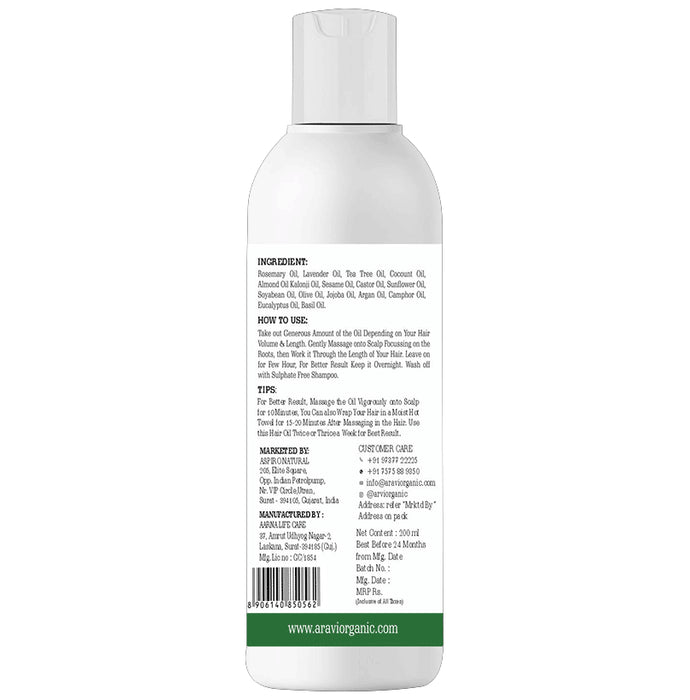 Aravi Organic Rosemary Castor Hair Growth Oil