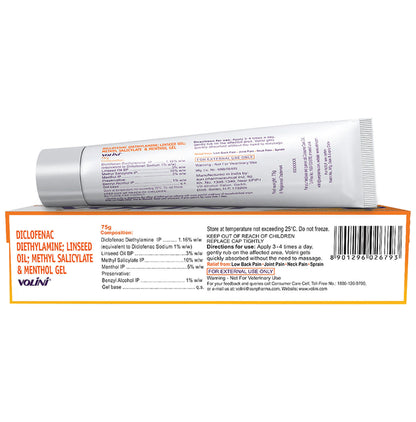 Volini Pain Relief Gel for Sprain, Muscle, Joint, Neck & Low Back Pain | Bone, Joint & Muscle Care