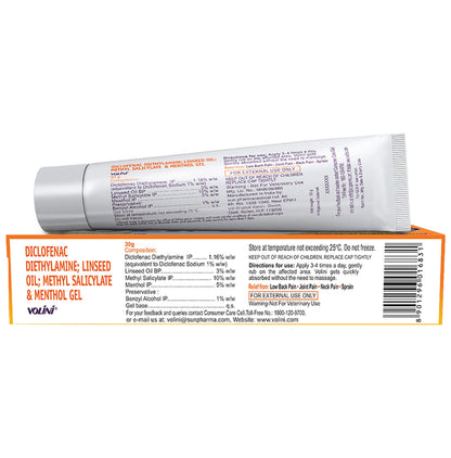 Volini Pain Relief Gel for Sprain, Muscle, Joint, Neck & Low Back Pain | Bone, Joint & Muscle Care