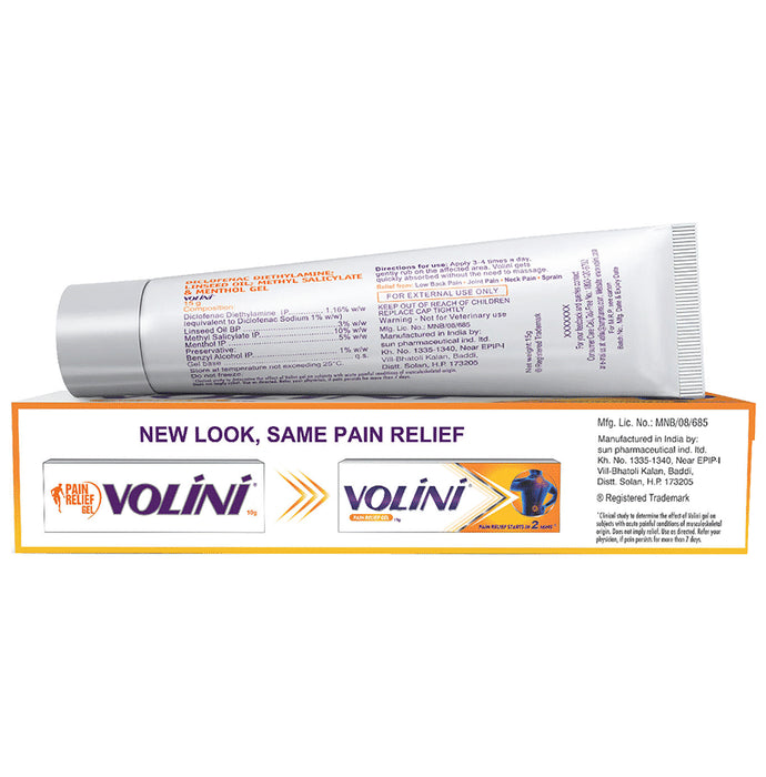 Volini Pain Relief Gel for Sprain, Muscle, Joint, Neck & Low Back Pain | Bone, Joint & Muscle Care