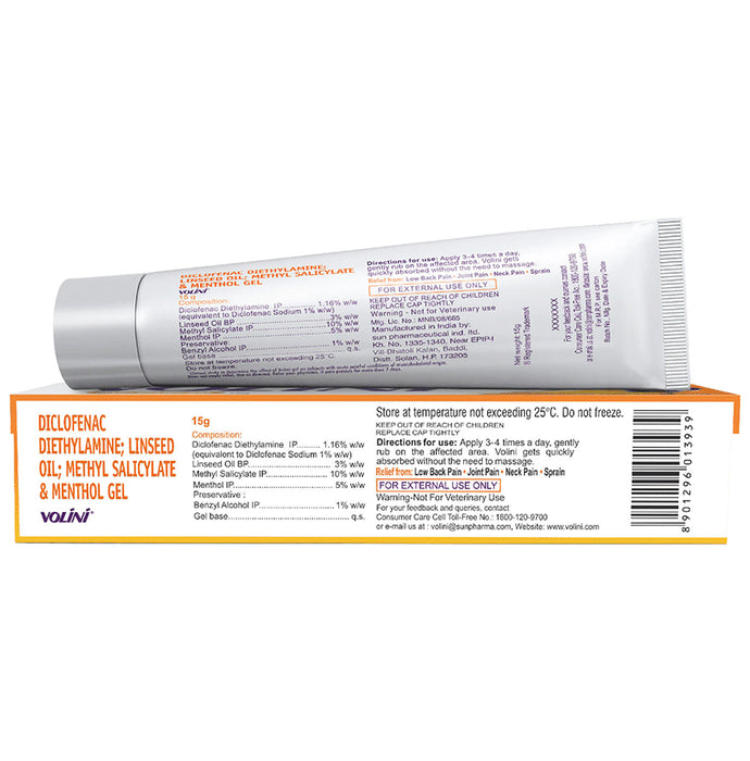 Volini Pain Relief Gel for Sprain, Muscle, Joint, Neck & Low Back Pain | Bone, Joint & Muscle Care
