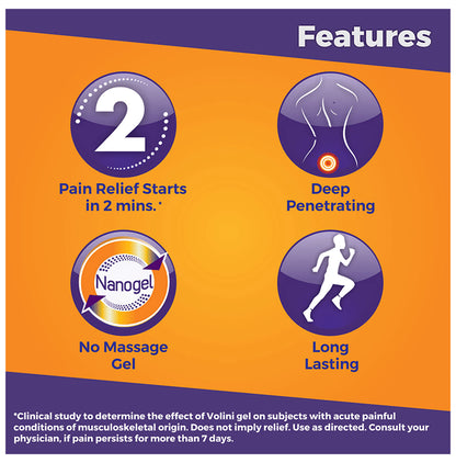 Volini Pain Relief Gel for Sprain, Muscle, Joint, Neck & Low Back Pain | Bone, Joint & Muscle Care