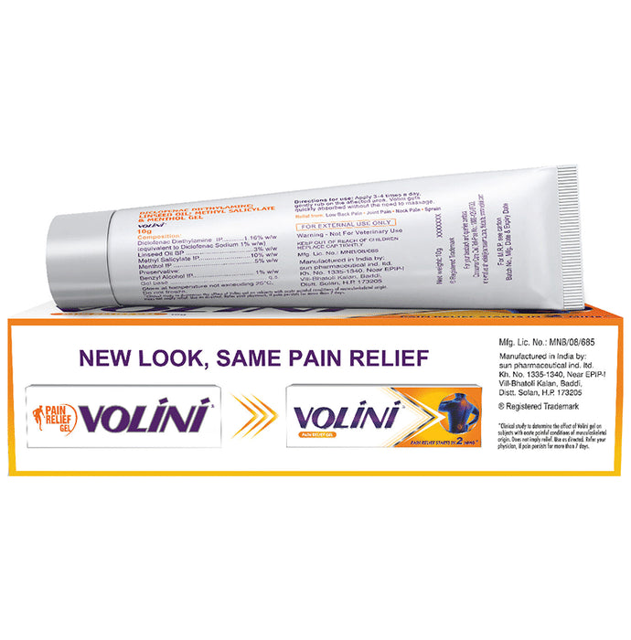 Volini Pain Relief Gel for Sprain, Muscle, Joint, Neck & Low Back Pain | Bone, Joint & Muscle Care