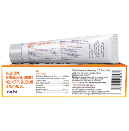 Volini Pain Relief Gel for Sprain, Muscle, Joint, Neck & Low Back Pain | Bone, Joint & Muscle Care