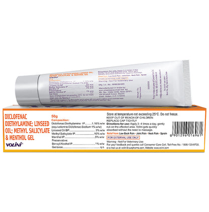 Volini Pain Relief Gel for Sprain, Muscle, Joint, Neck & Low Back Pain | Bone, Joint & Muscle Care