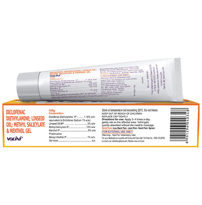 Volini Pain Relief Gel for Sprain, Muscle, Joint, Neck & Low Back Pain | Bone, Joint & Muscle Care