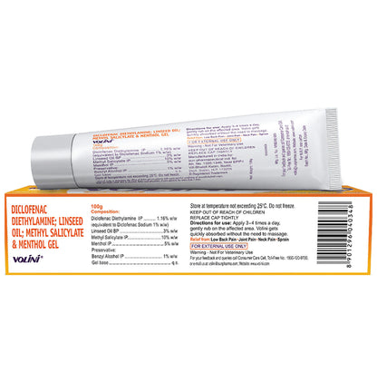 Volini Pain Relief Gel for Sprain, Muscle, Joint, Neck & Low Back Pain | Bone, Joint & Muscle Care