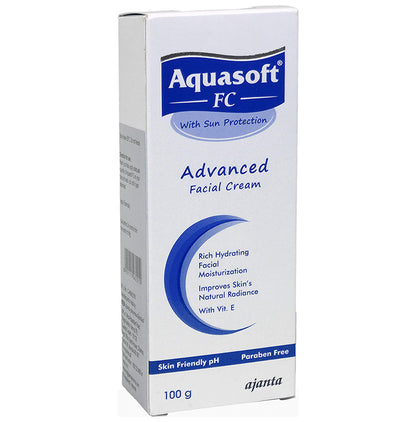 Aquasoft FC Advanced Facial Cream with Sun Protection | Paraben-Free Face Care Product with Vitamin E - Classic Derma